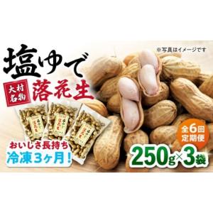 ふるさと納税 豆類 落花生 長崎県 大村市 全6回定期便 塩ゆで落花生 合計約750g（250g×3袋） ゆでピー 落花生 国産　大村市 浦川豆店 ACZR014