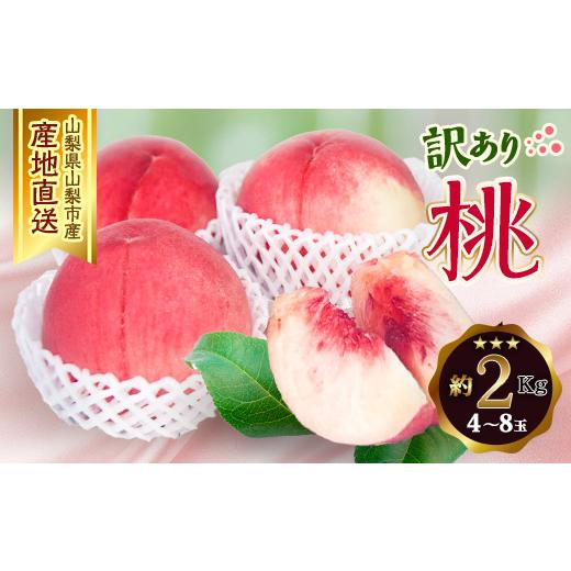 ふるさと納税 もも 山梨県 山梨市 2026年発送 山梨市産 訳あり桃 約2kg(4〜8玉) 168...