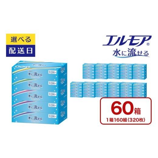 ふるさと納税 雑貨・日用品 愛媛県 四国中央市 エルモア 水に流せるティシュー 着日指定 60箱 5...