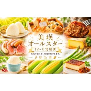 ふるさと納税 米 北海道 美瑛町 美瑛オールスター 定期便 12回便 北海道 | パン ベーグル アスパラ とうもろこし コーン 米 美瑛米 ななつぼし ハンバーグ ベ…