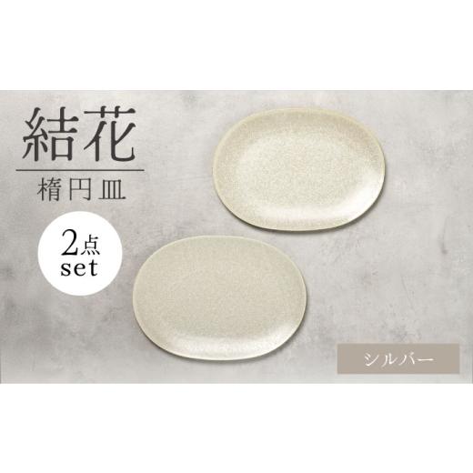 ふるさと納税 食器・グラス 皿 岐阜県 土岐市  美濃焼 結花 楕円皿 2点セット（シルハ゛ー） F...