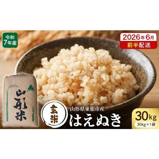 ふるさと納税 米 はえぬき 山形県 東根市  令和7年産 2026年6月前半発送 玄米 はえぬき30...
