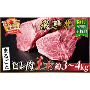 ふるさと納税 牛肉 岐阜県 羽島市 2ヵ月毎定期便 飛騨牛 ヒレ1本(約3〜4kg) シャトーブリアン&ヒレ A4〜A5黒毛和牛全6回 4084177