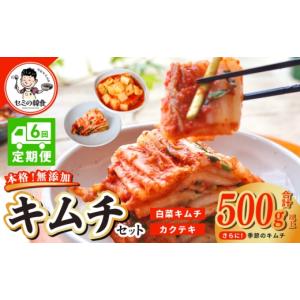 ふるさと納税 加工品等 大阪府 泉佐野市 定期便 韓国人が作る 無添加・砂糖不使用のキムチセット500g+お試し季節のキムチ100g 全6回 本場 韓国 きむち 人気 …