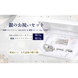 ふるさと納税 民芸品・工芸品 茨城県 坂東市 銀のお祝いセット　〜銀製ベビースプーン（silver925）＆銀製プレート（Ag−9999）〜 ／ ベビースプーン 銀製ベビ…