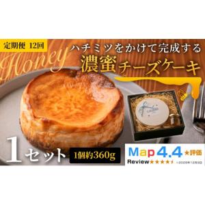 ふるさと納税 ケーキ・カステラ チーズケーキ 和歌山県 岩出市 ハチミツをかけて完成する濃蜜チーズケーキ 約360g 1セット × 12ヶ月 定期便《30日以内に出荷…