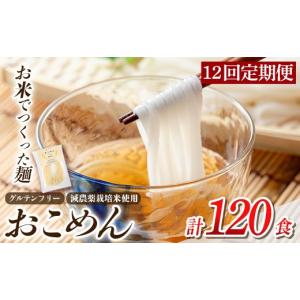 ふるさと納税 麺類 鹿児島県 姶良市 a1101-E 12回定期便 おこめん(中麺) 1食100g(計120食 (10食×12回)) アグリベースAIRA 姶良市 麺 お米麺 グリテンフリー …
