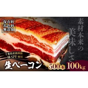 ふるさと納税 豚肉 バラ 東京都 江東区 生ベーコン 保存料・着色料無添加 《国産銘柄豚 林SPFプレミアムポーク 豚バラ》500本 100kg ベーコン 豚バラ 燻製 冷…