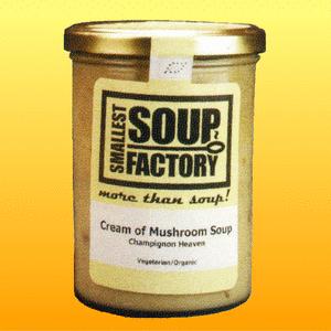 オーガニックスープ　SMALLEST SOUP FACTORY　スープ　やわらかマッシュルームをコトコト煮込んで仕上げた濃厚クリームスープ｜furusatoeki