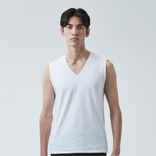 着るドラントクイックドライアンダーウエアVネックノースリーブシャツ　メンズ　mizuno　２枚お買い...