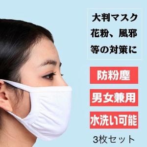 マスク 即納 在庫あり 3枚 ノーメイク隠し 風邪予防 花粉予防 綿 柔らか素材 洗える 白 ホワイト  花粉症対策