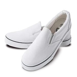 メンズ レディース スリッポン デッキシューズ 無地 黒 白 ライン キャンバス カジュアル スニーカー 男女