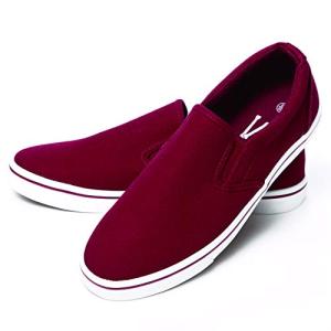 メンズ レディース スリッポン デッキシューズ 無地 黒 白 ライン キャンバス カジュアル スニーカー 男女