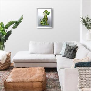 犬 いぬ 絵画 インテリア 油絵 観葉植物 フ...の詳細画像3