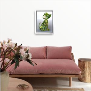 犬 いぬ 絵画 インテリア 油絵 観葉植物 フ...の詳細画像4