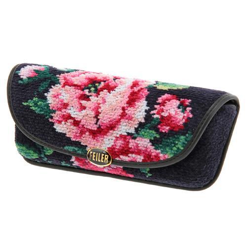【正規品】FEILER（フェイラー）ローズアダージョ メガネケース ネイビーブルー（ROA21203...