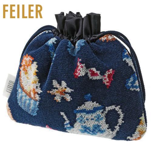 [メール便対応]正規品 FEILER（フェイラー）スウィートトリート ネイビー 巾着 化粧ポーチ 小...