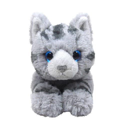 猫のぬいぐるみ　ひざねこ　S グレー （灰トラ/ネコ）