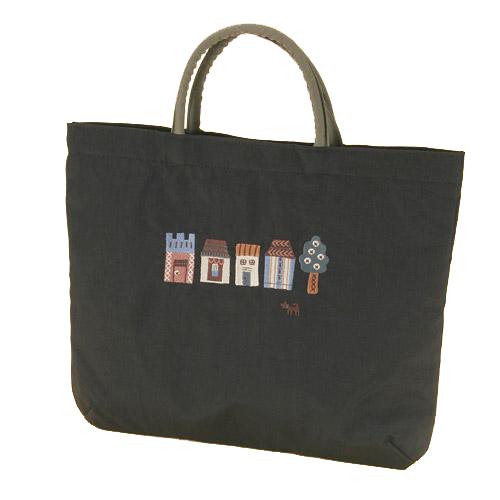 [メール便対応]俣野温子 ATSUKO MATANO（マタノアツコ）刺繍バッグ ハウス ブラック（ト...