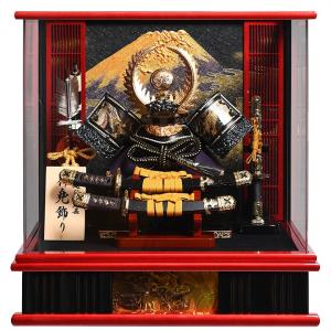 12号徳川家康公兜メタリックレッドアクリルケース：伏見屋監修
