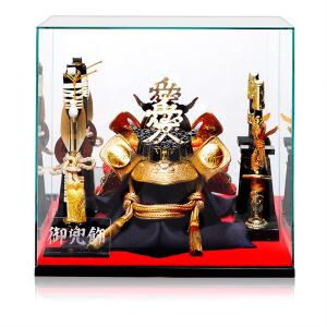 武将兜ケース】【五月人形】兜・鎧・大将ケース23号ブロンズ彫金大将