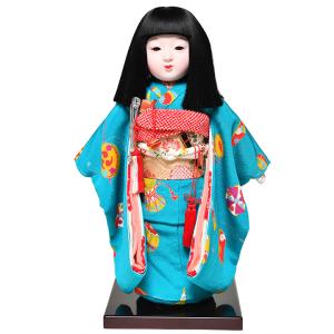 市松人形 13号 (名古屋友禅 正絹 絞り市松人形 MORI1617-NO6) お