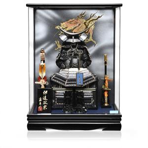 五月人形】【武者人形】【兜・鎧・大将ケース】跳馬武者馬乗：潤祥作