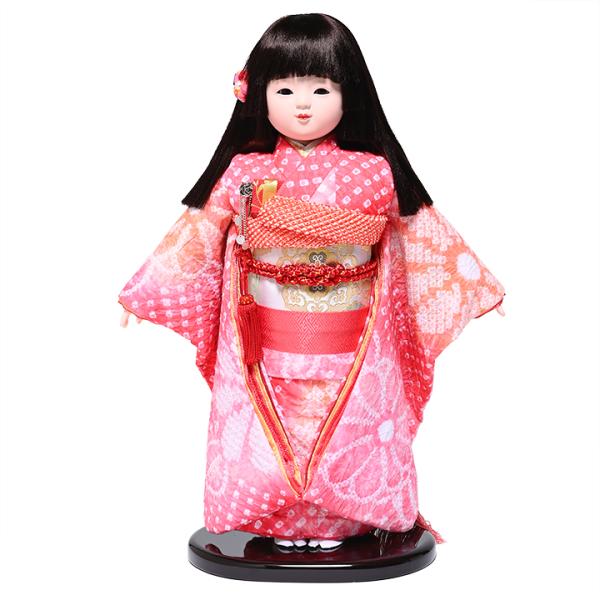 【市松人形】10号市松人形：正絹有松絞衣装：敏光作【雛人形】【浮世人形】