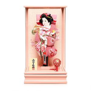 久月 羽子板 お祝い 初正月 コンパクト ミニ 豆羽子板 藤娘 8寸 屏風付