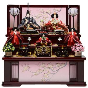 雛人形】【七段飾】七段飾万葉雛緋毛氈段：九番親王三五十三人揃伏見屋