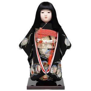 市松人形30号 水色 正絹 友禅 絞り 女の子 いちまつ人形 訳あり 倉庫