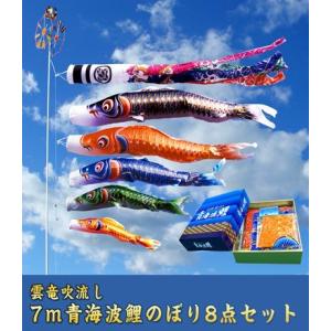 5m青海波金太郎雲竜吹流鯉のぼり8点セット【青海波鯉のぼり】 : 人形