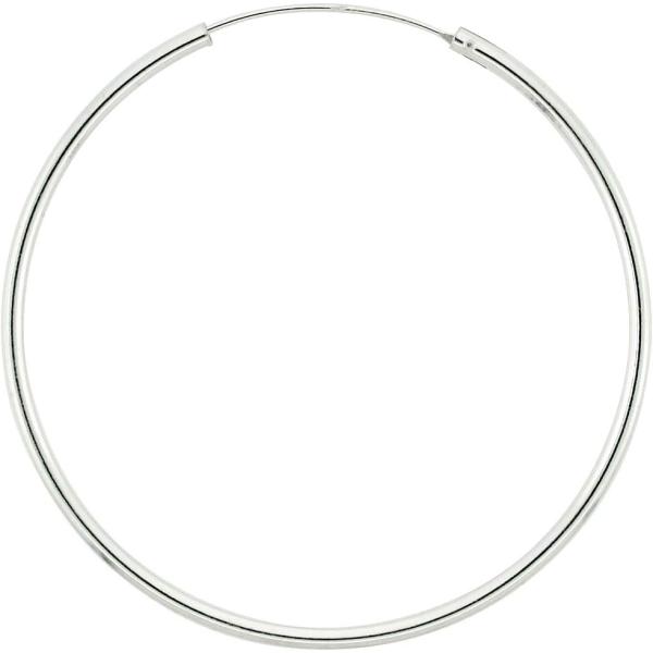 【並行輸入品】スターリングシルバー 細いエンドレスフープイヤリング 細い 1mm チューブ 2インチ...
