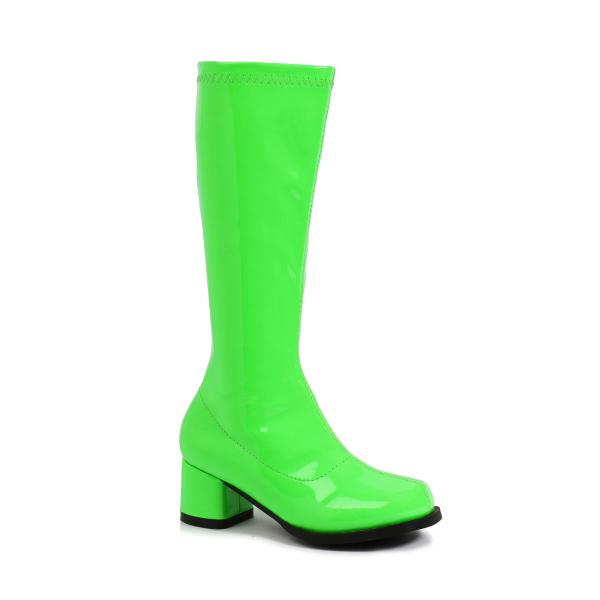 Dora Girls Neon Lime Green 1.75&quot; Go Go Boots size ...
