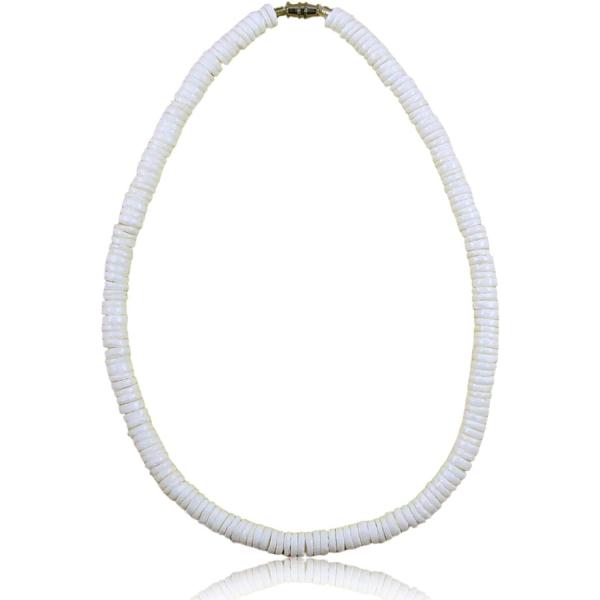 【並行輸入品】Native Treasure - 滑らかな白い貝殻 Heishe フラットカット プ...