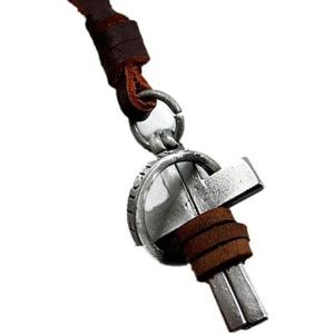 【並行輸入品】Original Tribe 調節可能な茶色の革、合金ペンダントネックレスの男の子 さ...