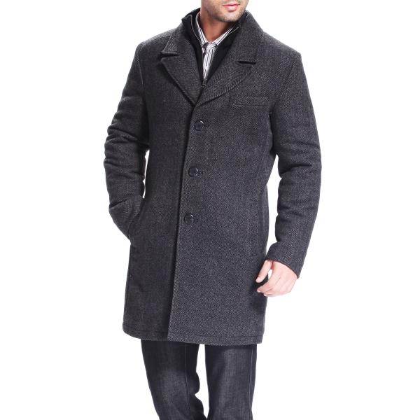 【並行輸入品】BGSD メンズ デレック ヘリンボーン ウールブレンド ビブド ウォーキングコート ...