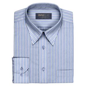 【並行輸入品】メンズブルーマルチピンストライプピュアコットンドレスシャツ US サイズ: 3L カラー: ブルー Men's Blue Mult