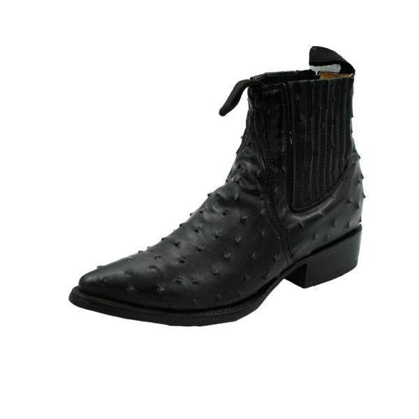 【並行輸入品】ウェスタンブーツ メンズ 純正 オーストリッチプリント ショート アンクル丈 J トゥ...