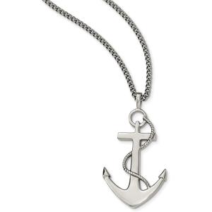 FB JEWELS Solid Stainless Steel Polished Anchor Ma...
