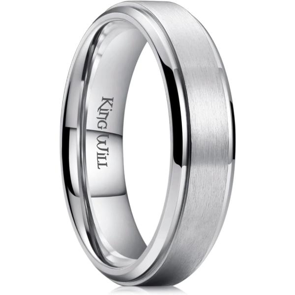 【並行輸入品】Kingは基本的な6 mmチタン結婚指輪マットFinishedウェディングバンドメンズ...