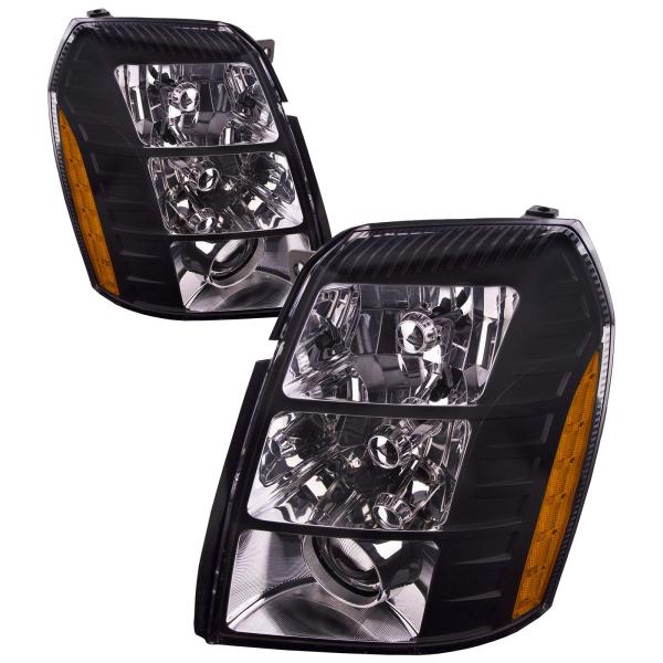 【並行輸入品】HEADLIGHTSDEPOT ブラックハウジングHIDヘッドライト キャデラックエス...