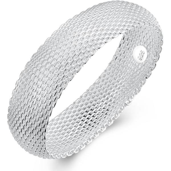 【並行輸入品】duanmeinad 925スターリングシルバーメッキバングルの女性Cuffワイドフィ...