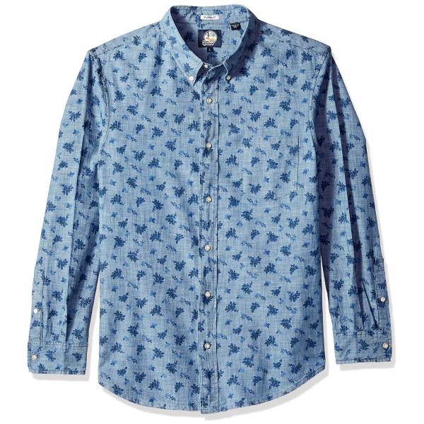 【並行輸入品】Reyn Spooner メンズ 長袖 ハワイアンシャツ, フローラル   シャンブレ...