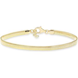 【並行輸入品】Miabella イタリアン18Kゴールド 925スターリングシルバー 4mm フラッ...