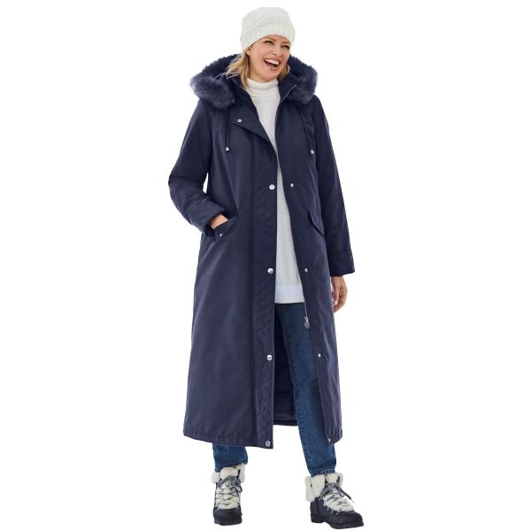 【並行輸入品】Woman Within レディース プラスサイズ ロングマイクロファイバーパーカー ...
