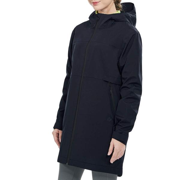 GYMAX Women&apos;s Trench Rain Coat, Lightweight Hooded...