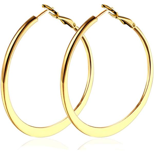 【並行輸入品】フープピアス ファッションジュエリー ホワイトゴールド ローズゴールドメッキ フープピ...