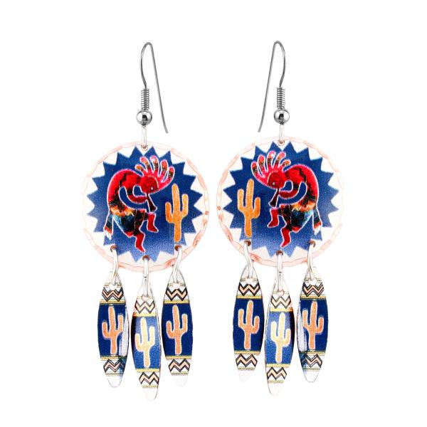 These earrings showcase a Kokopelli design inspire...