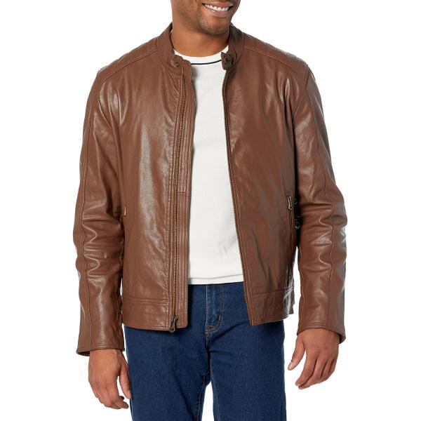 【並行輸入品】Cole Haan Signature メンズ ウォッシュドレザー モトジャケット U...